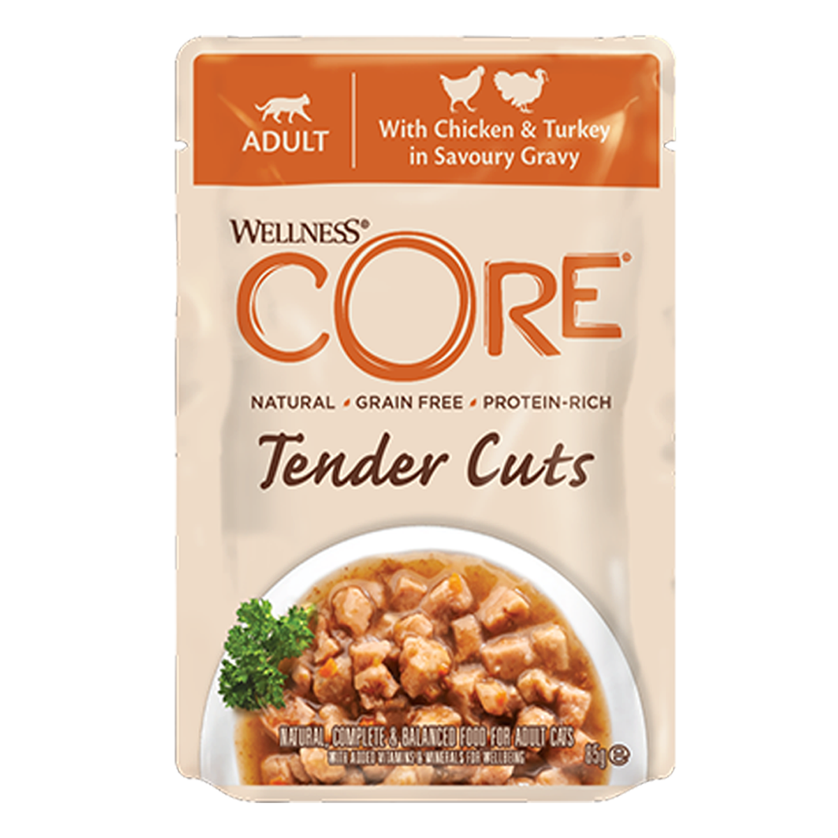 Wellness CORE Tender Cuts with Chicken & Turkey in Savoury Gravy - 85g ...