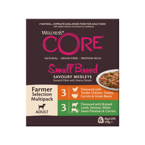 wellness core small breed savoury medleys farmer pack